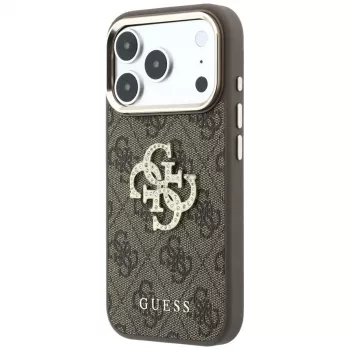 Guess 4G & Big Strass Logo ovitek za pametni telefon za iPhone 18 Pro / 17 Pro, rjav