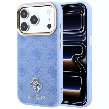 Guess Peony 4G Small Logo MagSafe ovitek za pametni telefon za iPhone 18 Pro / 17 Pro, svetlo moder