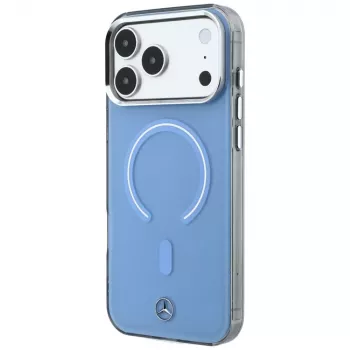Mercedes Double Layer Iconic Logo MagSafe ovitek za pametni telefon za iPhone 18 Pro Max / 17 Pro Max, moder
