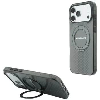 Mercedes AMG00127 AMG IML Double Layer Urban Line MagSafe ovitek s stojalom z obročem za iPhone 18 Pro Max / 17 Pro Max, siva