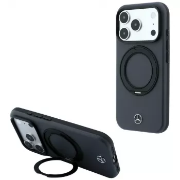 Mercedes Mer008869 Leather with Ring Stand ovitek MagSafe za iPhone 18 Pro / 17 Pro, antracit