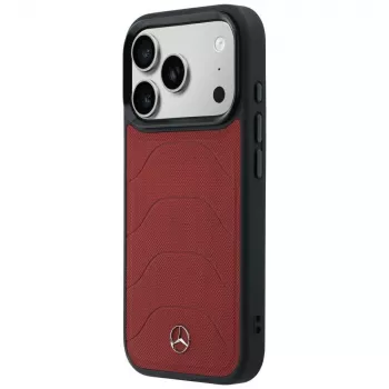 Mercedes Mer008874 ovitek MagSafe iz usnja in mrežice z linijo Bow, bordo rdeč, za iPhone 18 Pro Max / 17 Pro Max