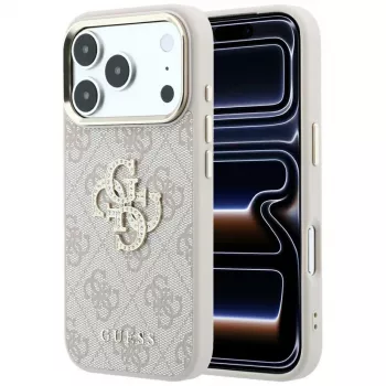 Guess GUE005506 ovitek 4G & Big Strass Logo za iPhone 18 Pro Max / 17 Pro Max, roza