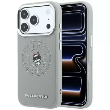 Karl Lagerfeld KF003302 ovitek MagSafe Point & Choupette Sketch za iPhone 18 Pro Max / 17 Pro Max, siv