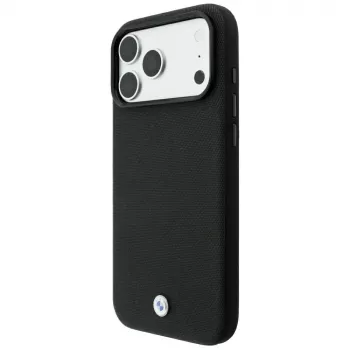 BMW ovitek MagSafe Kevlar Metal Logo za iPhone 18 Pro Max / 17 Pro Max, črn