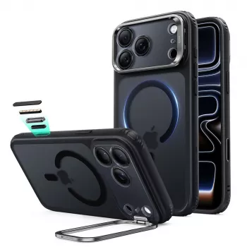 ESR Classic Hybrid Kickstand MagSafe ovitek za iPhone 17 Pro Max / 18 Pro Max, Frosted Black