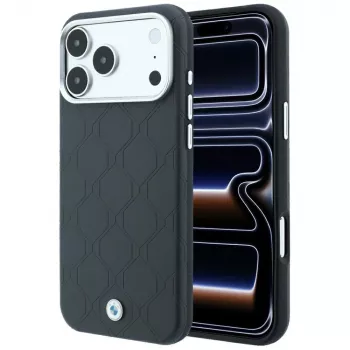 BMW Sign Deboss Quilted Metal Logo MagSafe ovitek za iPhone 18 Pro Max / 17 Pro Max, antracit