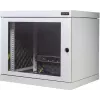 Silence Rack 99SRWV124GG zvočno izolirana stenska omrežna omara 19 inch, 12 U, globina 450 mm, prozorna vrata, 1 tih ventilator, svetlo siva