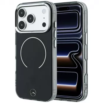 Mercedes Mer008879 ovitek za iPhone 18 Pro Max / 17 Pro Max, Double Layer Iconic Logo, MagSafe, črn