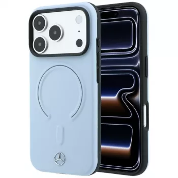 Mercedes Mer008840 Leather 3D MagSafe ovitek za iPhone 18 Pro / 17 Pro, moder