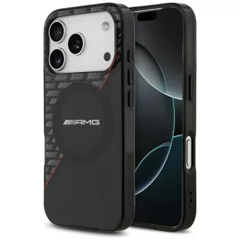 Mercedes AMG00122 AMG IML Double Layer Rhombs MagSafe ovitek za iPhone 18 Pro / 17 Pro, črno-rdeč