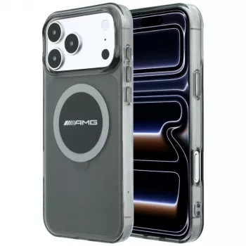 Mercedes AMG00120 AMG IML Transparent Bicolor Block MagSafe ovitek za iPhone 18 Pro Max / 17 Pro Max, črno-siv