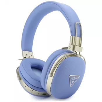 Guess Grained Triangle Gold Logo Bluetooth ENC na-ušesne slušalke, modre