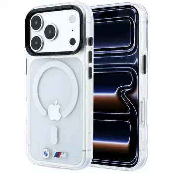 BMW M IML Glossy Metal Logo & Trims MagSafe ovitek za iPhone 18 Pro Max / 17 Pro Max, prozoren