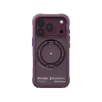 Skinarma Atlas ovitek z MagSafe in vrtljivim stojalom za iPhone 18 Pro / 17 Pro, bordo