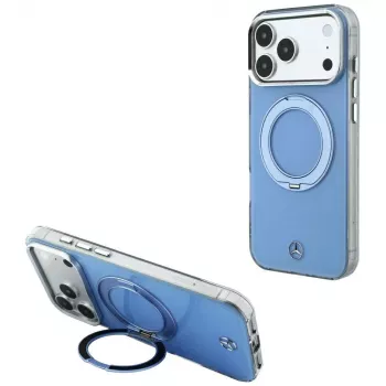 Mercedes MagSafe ovitek z obročastim stojalom in Iconic Logo za iPhone 18 Pro Max / 17 Pro Max, moder