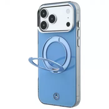 Mercedes MagSafe ovitek z obročastim stojalom in Iconic Logo za iPhone 18 Pro Max / 17 Pro Max, moder