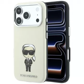 Karl Lagerfeld Smooth Ikonik Sketch MagSafe ovitek za iPhone 18 Pro Max / 17 Pro Max, bež