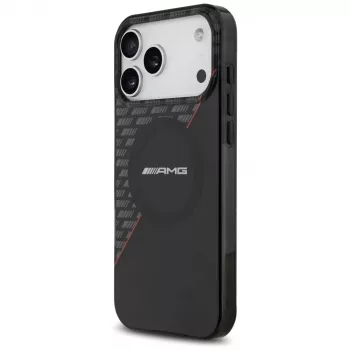 Mercedes AMG00123 AMG IML Double Layer Rhombs MagSafe ovitek za iPhone 18 Pro Max / 17 Pro Max, črno-rdeč