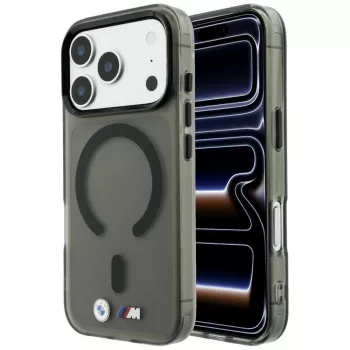 BMW BMW001309 M IML Frosted Metal Logo & Trims MagSafe ovitek za iPhone 18 Pro / 17 Pro, črn