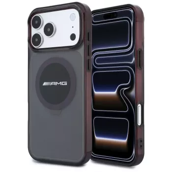 Mercedes AMG00130 AMG IML Transparent Bicolor Block MagSafe ovitek za iPhone 18 Pro Max / 17 Pro Max, črno-bordo