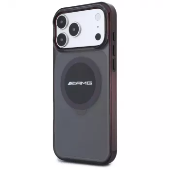 Mercedes AMG00130 AMG IML Transparent Bicolor Block MagSafe ovitek za iPhone 18 Pro Max / 17 Pro Max, črno-bordo