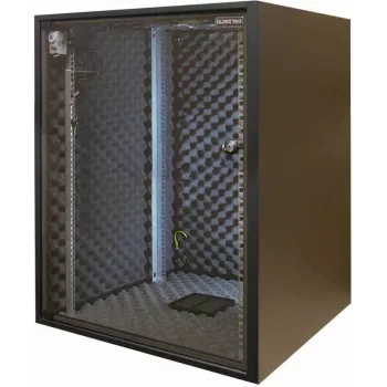 Silence Rack SRO156080B zvočno izolirana 19-palčna omara, 15U, 1 SILENT ventilator, 600x800 mm (ŠxG), steklena vrata, črna
