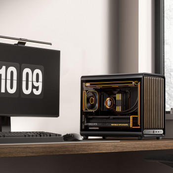 Jonsbo D33 Wood ohišje za PC, Micro-ATX, mATX, kaljeno steklo, črno, les