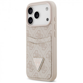 Guess 4G Double Card Triangle ovitek za Apple iPhone 18 Pro / 17 Pro, roza