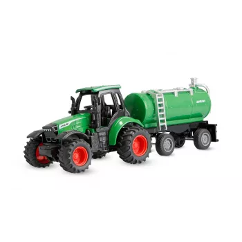 Amewi kovinski traktor s cisterno prikolico, 1:64, RTR, zelen
