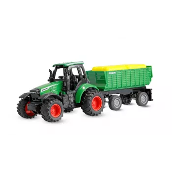 Amewi kovinski traktor s prikolico, 1:64, RTR, zelen