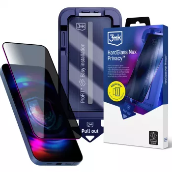 3MK HardGlass Max Privacy kaljeno steklo za zaščito zaslona z zasebnostjo Apple iPhone 16 Pro Max, črno