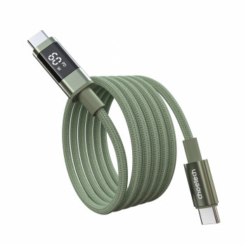 Choetech XCC-1068 PD 60W kabel USB-C na USB-C z zaslonom, 1,2 m, zelen