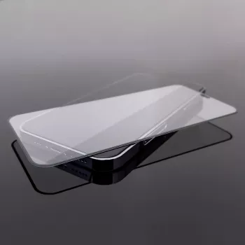 Wozinsky Super Tough Full Glue kaljeno steklo z okvirjem Case Friendly za iPhone 14 Plus / 13 Pro Max, črn