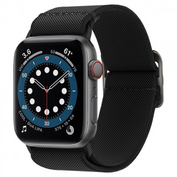 Spigen Fit Lite pašček za Apple Watch 4/5/6/7/SE/8/9/Ultra 44/45/49 mm, črn