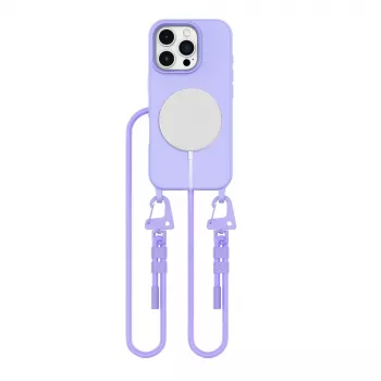 Tech-Protect Magnecklace MagSafe ovitek z vrvico za Apple iPhone 16 Pro, vijoličen