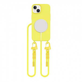 Tech-Protect Magnecklace MagSafe ovitek z vrvico za Apple iPhone 14, Canary Yellow