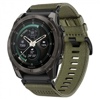 Tech-Protect Nylon Classic pašček za uro za Garmin Fenix 5X / 5X Plus / 6X / 6X Pro / 7X / 8 / 8 Pro / 9 / 9 Pro 51 mm, Military Green