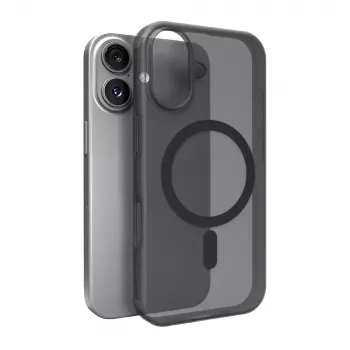 Puro Daylight silikonski ovitek, združljiv z MagSafe, za iPhone 17, Translucent Black