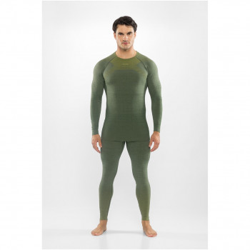 Viking Altis Man Set moški komplet merino spodnjega perila, temno zelena, M