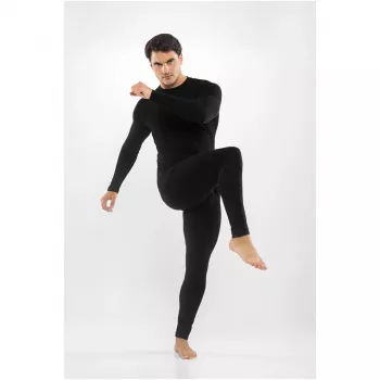 Viking Meriboo Man Set moški komplet merino spodnjega perila, črn, L