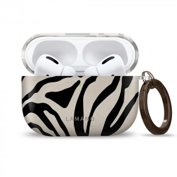 Tech-Protect Lamano ovitek za Apple AirPods Pro 3 s karabinom, Nature Muse (črno in bež)