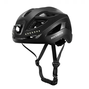 Rockbros ZK-077 kolesarska čelada z integrirano večsmerno osvetlitvijo 57–61 cm, črna