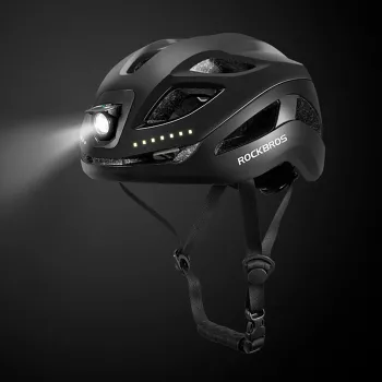 Rockbros ZK-077 kolesarska čelada z integrirano večsmerno osvetlitvijo 57–61 cm, črna