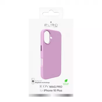 Puro Icon Mag Pro MagSafe silikonski ovitek za iPhone 16 Plus, roza