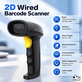 Qoltec Precision bralnik črtnih kod 1D 2D, QR, EAN, USB