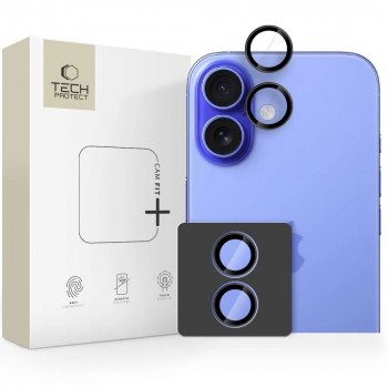 Tech-Protect Camring Fit+ pokrov objektiva kamere za Apple iPhone 16 / 16 Plus / 17, črn