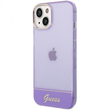Guess GUHCP14SHGCOU prosojno trdo ohišje za Apple iPhone 14 / 15 / 13 6,1 palca, vijolično