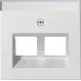 Gira 264027 System 55 pokrov za Modular Jack 30 stopinj 2-mestni, čisto bel svilnato mat