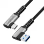 LogiLink CU0473 kabel USB 3.2 Gen1 Type-C, A/M 90° na C/M 90°, 5 Gbps, 60 W, kovina, srebrno-črna, 2 m